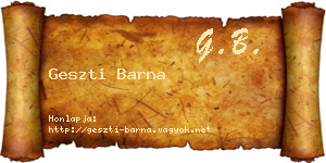 Geszti Barna névjegykártya